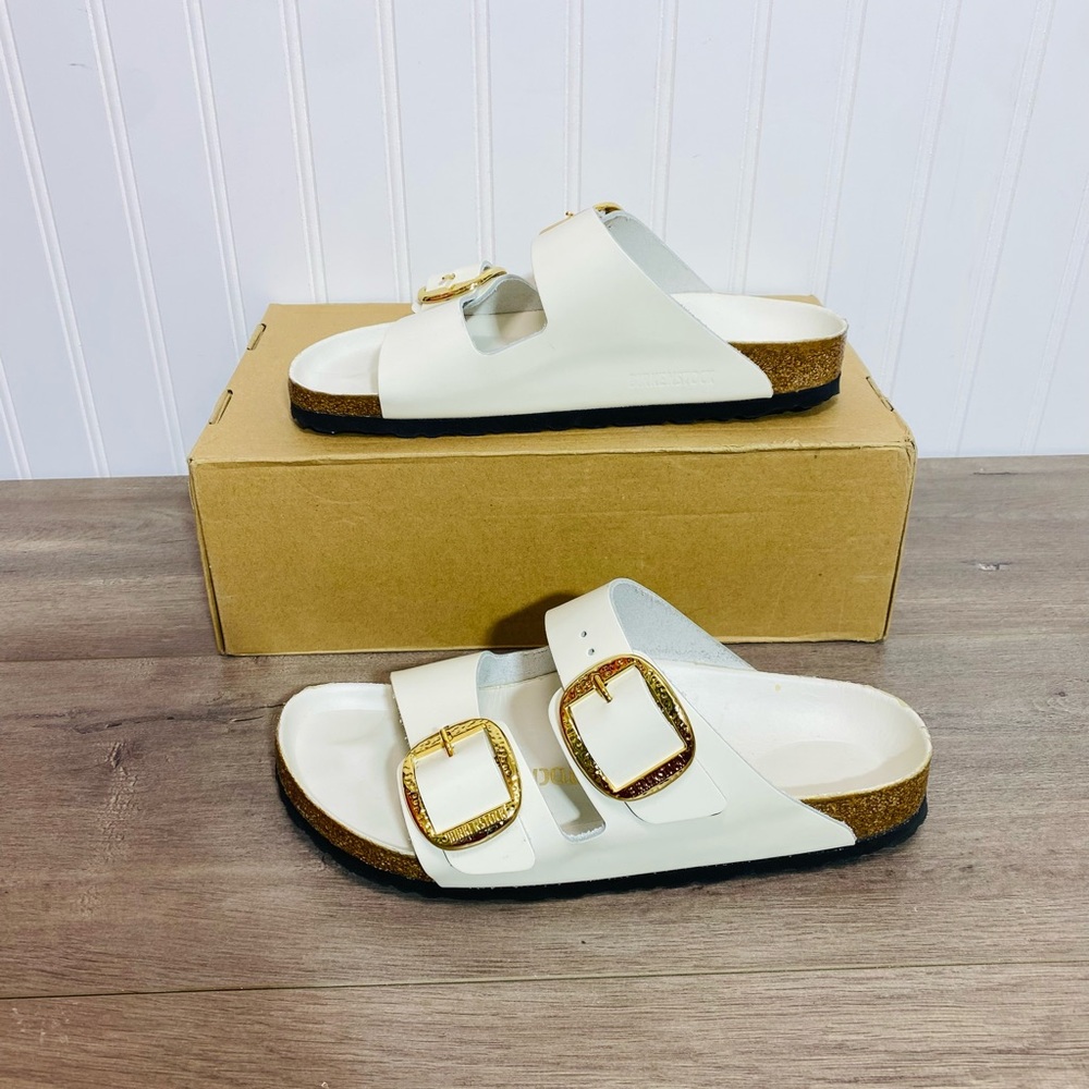 Use women BIRKENSTOCK ARIZONA BIG BUCKLE SLIDE SANDAL HIGH SHINE size 40 - Picture 2 of 13